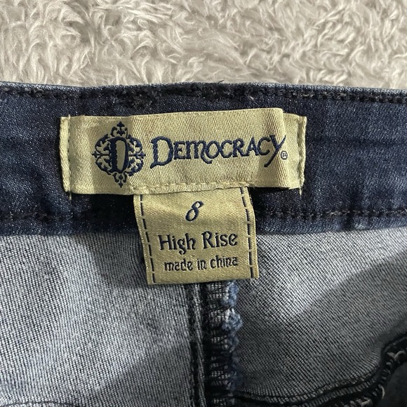 Democracy Jeans‎ Womens Size 8 High Rise Skinny Stretch Dark Wash Ankle Laced - Picture 2 of 8